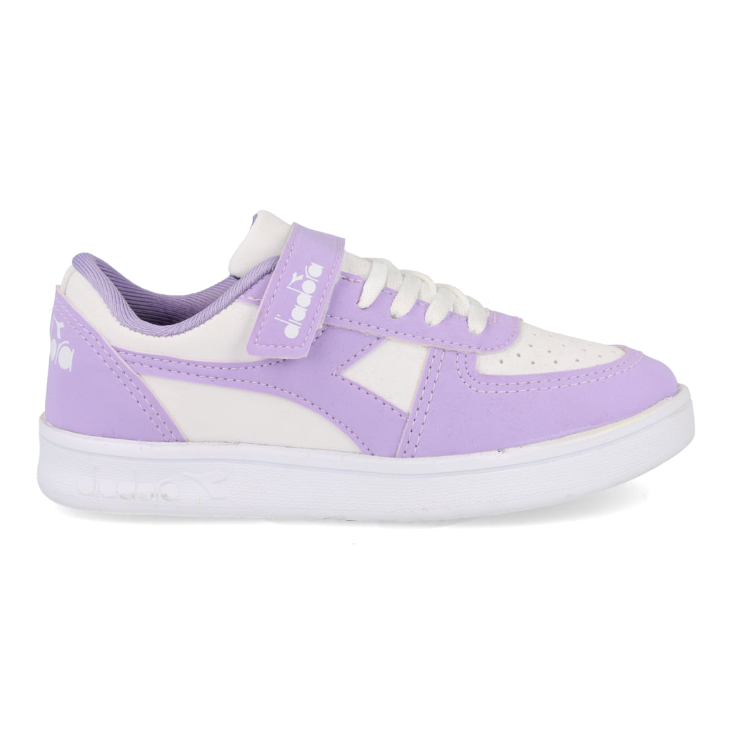 Diadora Tenis DFSC067-04 PLAYMAKER VLC JR Branco-Lilas Sint_3_999999992605967_01